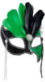Zwart-Groen Gala Oogmasker