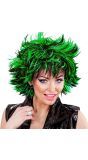 Zwart-Groene Wilde Pruik