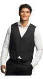 Zwart Krijtstreep Gilet Voor Heren