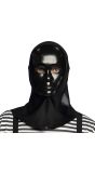 Zwart Mime Masker met Kap