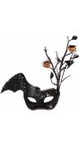 Zwart Oogmasker met Pailletten en Vleermuisvleugel Halloween