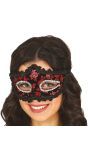 Zwart Oogmasker Rode Roos