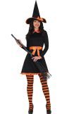 Zwart Oranje Heks Dames Jurk