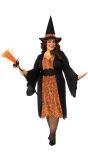 Zwart Oranje Heksenkostuum Dames