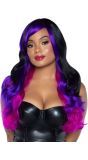 Zwart Paarse Krullen Pruik