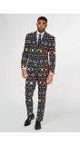 Zwart Pacman Kerst Opposuits Kostuum
