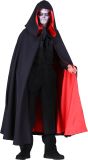 Zwart Rode Halloween Cape met Capuchon 140 cm