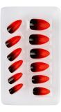 Zwart Rode Halloween Nagels