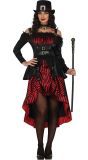 Zwart Rode Steampunk Gothic Jurk Dames