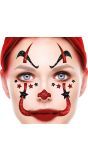 Zwart Rood Creepy Clown Glittermasker
