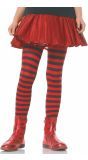 Zwart Rood Gestreepte Panty Kind