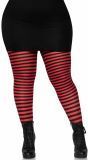 Zwart Rood Gestreepte Panty Plus Size