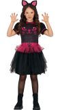 Zwart Roze Kat-Vleermuis Kostuum Kind
