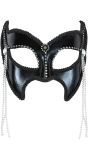 Zwart Sm Oogmasker met Strass Stenen