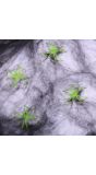 Zwart Spinnenweb 125 gram met 12 Nep Spinnen Halloween