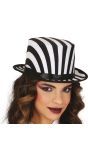 Zwart Wit Gestreepte Hoed Victoriaans Dames