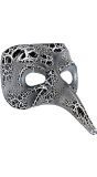 Zwart-Wit Gevlekt Venetiaans Masker met Lange Neus