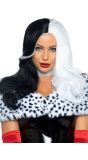 Zwart Witte Cruella Pruik