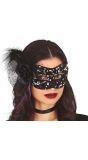 Zwart Zilver Sequin Masker
