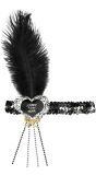 Zwart-Zilveren Pailletten Happy New Year Hart Hoofdband