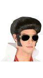 Zwarte 50's King Of Rock Pruik