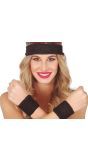 Zwarte 80's Zweetbandjes en Hoofdband