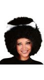 Zwarte Afro Pruik met Bot
