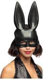 Zwarte Bunny Halfmasker Dames