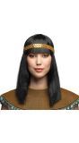 Zwarte Cleopatra Pruik met Gouden Hoofdband