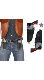 Zwarte Cowboy Holsters met Revolvers en Sheriff Ster