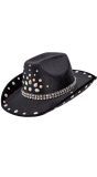 Zwarte Cowboyhoed met Diamantjes