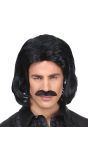 Zwarte Disco Pruik Mannen