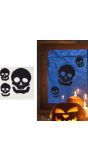 Zwarte Doodskoppen Gel Raamstickers