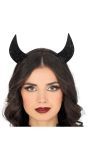 Zwarte Duivel Horens Hoofdband Halloween