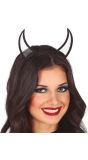 Zwarte Duivelhoorntjes Haarband