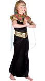 Zwarte Egyptische Prinses Jurk Kind
