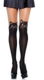 Zwarte Elastaan Panty met Katten