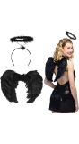 Zwarte Engel Accessoireset Dames Halloween