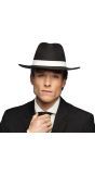 Zwarte Gangster Fedora Hoed Heren Met Witte Rand