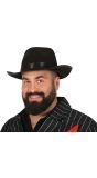 Zwarte Gangster Fedora met Lint