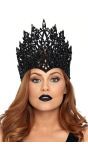 Zwarte Glitter Boze Koningin Kroon