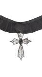 Zwarte Gothic Choker met Kruis