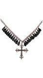 Zwarte Gothic Kruis Ketting