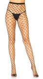 Zwarte Grote Mazen Netpanty met Parels