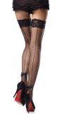 Zwarte Grove Visnet Kousen met Elegante Naad