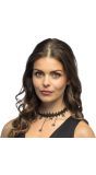 Zwarte Halloween Choker Spinnen Halsband