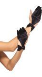 Zwarte Halve Handschoenen met Strikje