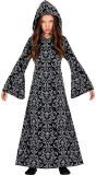 Zwarte Heks Jurk met Kap Meisjes
