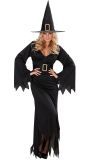 Zwarte Heksen Jurk Kostuum