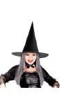 Zwarte Heksenhoed met Grijs Haar
